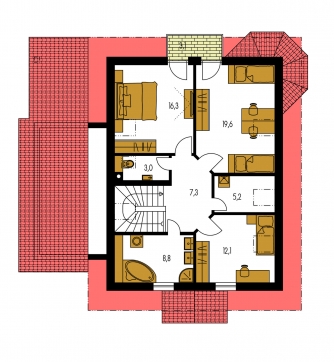 Plan de sol du premier étage - KLASSIK 144